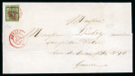 Stamp of Switzerland / Schweiz » Kantonalmarken » Genf 1844, linke Hälfte der Doppelgenf auf Ortsbrief von Genf