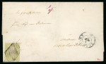 Stamp of Switzerland / Schweiz » Sitzende Helvetia Ungezähnt » Münchner Druck, 1. Auflage 1855, 40 Rp. grün 1. Münchner Druckperiode auf Brief von Burgdorf nach Schötmar