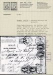 Stamp of Switzerland / Schweiz » Portomarken 1887, Portomarken 500 Rp. gelbgrün ein Paar und eine Einzelmarke auf Begleitadresse für Wertpakete von Speicher nach London