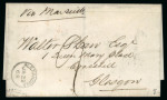 Stamp of Egypt » British Post Offices » Alexandria 1869 (23.1) Folded cover via Marseille, to Glasgow, bearing Alexandria duplex and rated "9"
