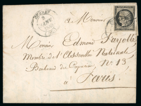 Stamp of France » Lettres Classiques T14 de Guéret du 02.01.1849 sur lettre affranchie Cérès Y&T n°3