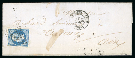 Stamp of France » Empire 1853-1862 1859, Cad Camp de Satonay + losange CDS sur lettre n°14