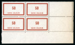 Stamp of France » Fictifs 1945, Y&T n° F59, 50 sans valeur en bloc de 4 timbres,