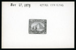 Stamp of Egypt » 1879 De La Rue 20pa die proof in black on glossy card, handstamped