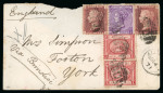 Stamp of Egypt » 1867-69 Penasson » Issued Stamps 1pi red, two singles, on 1871 (4.3) ennvelope from