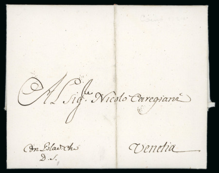 Stamp of Egypt » Early Letters 1524 (15.7) Folded entire from Cairo to Venice, endorsed