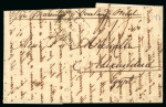 Stamp of Egypt » British Post Offices » Alexandria 1852 (8.9) Folded entire from London via Marseille