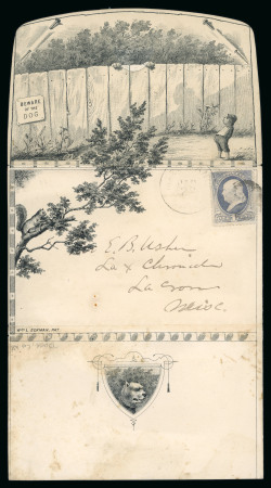 Stamp of Thematics 1883 (Jan 29) "Eckman's Patent Folder" printed folding envelope with 1881-82 1c Franklin