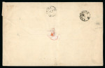 Stamp of Switzerland / Schweiz » Sitzende Helvetia Ungezähnt » Sitzende Mischfrankaturen 1863, Strubel 5 Rp. braun, 4. Berner Druckperiode, in Mischfrankatur gleicher Wertstufen mir Sitzender Helvetia 5 Rp. braun, auf doppelt verwendetem Brief
