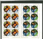 Stamp of Burundi 1973 Burundi cpl. set of 32 values in sheetlets of 32 se-tenant (always 2 sheetlets se-tenant printed), all IMPERFORATE, rare proofs