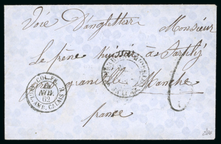 Stamp of Colonies françaises » St. Pierre et Miquelon 1862 (Novembre),  lettre à destination de Granville
