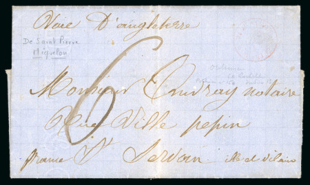Stamp of Colonies françaises » St. Pierre et Miquelon 1871,  lettre du 6 juin au départ de Saint Pierre et