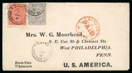 Stamp of Egypt » 1874 Bulaq 20pa grey and 1pi red, neatly tied by "POSTE EGIZIANE