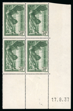Stamp of France » Émissions à partir de 1900 1937 : Samothrace Y&T n°354-355 en blocs de quatre