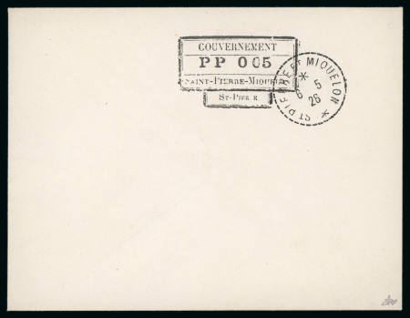 Stamp of Colonies françaises » St. Pierre et Miquelon 1926, lettre non utilisée avec cachet Gouvernement