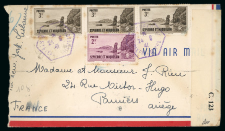 Stamp of Colonies françaises » St. Pierre et Miquelon Saint-Pierre-et-Miquelon, 1941,  lettre affranchie