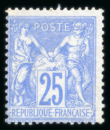 Stamp of France » Type Sage 1876-1900 1876, Sage type I, Y&T n° 68 25c outremer, neuf * MH