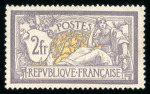 Stamp of France » Émissions à partir de 1900 1900, Merson Y&T n°122, 2f violet et jaune, neuf **