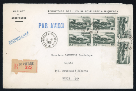 Stamp of Colonies françaises » St. Pierre et Miquelon Saint-Pierre-et-Miquelon, 1950,  lettre recommandée