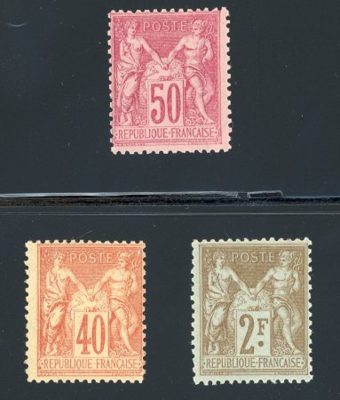 Stamp of France » Type Sage 1876-1900 1876, lot de 3 timbres au type Sage Y&T n° 94, 104
