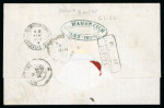 Stamp of Egypt » 1874 Bulaq 2 1/2pi violet and 1872 Penasson 1pi red, on 1874 registered
