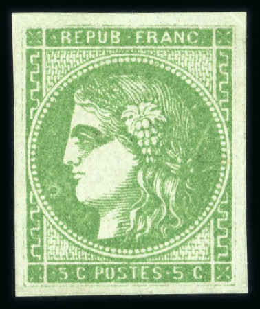 Stamp of France » Collections 1849-1870, sur une plaquette, ensemble d'une quinzaine
