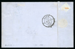 Stamp of France » Lettres Classiques 1858, Lettre Empire n°12 oblitéré PC bleu 2174 pour Paris