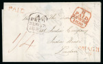 Stamp of Ireland » Pre-Stamp Postal History » Independant Post Office Period - 1784-1831 1830 (25.5) Folded letter sheet from Omagh to Southampton,