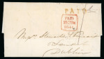 Stamp of Ireland » Pre-Stamp Postal History » Postal Reform Period 1841 (27.5) Folded entire from Newton Forbes to Dublin,