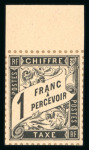 Stamp of France » Timbres-Taxe Taxe : tirage sur Bristol avec dentelure figurée pour