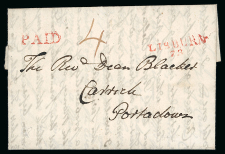 Stamp of Ireland » Pre-Stamp Postal History » Independant Post Office Period - 1784-1831 1818 (7.1) Folded entire from Lisburn to Portadown,