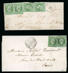 Stamp of France » Lettres Classiques 1858-1860, Lot de 2 lettres avec affranchissements à base de n°12