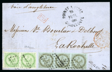 Stamp of Colonies françaises » Colonies Générales 1863, Lettre de Pointe à Pitre Guadeloupe pour La Rochelle