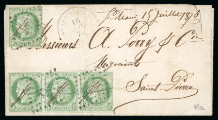 Stamp of Colonies françaises » Colonies Générales 1876, Lettre pour Saint Pierre Martinique avec cachet