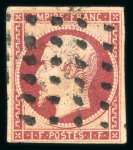 Stamp of France » Empire 1853-1862 1853, Napoléon III Y&T n°18, 1 franc carmin avec belles