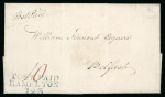 Stamp of Ireland » Pre-Stamp Postal History » Local Post Period - 1773-1840 1829 (20.1) Folded entire with  clear strikes of the Ramelton POST PAID carefully struck above RAMELTON/123 mileage mkg