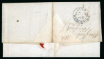 Stamp of Ireland » GB Used In Ireland 1857 (26.10) Folded registered entire from Belfast