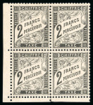 Stamp of France » Timbres-Taxe 1882, taxe Y&T n°23 2f noir, bloc de 4 timbres neufs