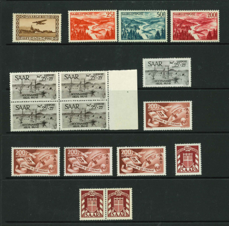 Stamp of Colonies françaises » Sarre 1932-1950, joli lot de fins de catalogue tous neufs