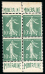 Stamp of France » Émissions à partir de 1900 1924, Semeuse Y&T n°188A + 188, 10c vert chiffres maigres
