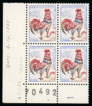 Stamp of France » Variétés et curiosités 1962, Coq de Décaris Y&T n°1331d, 25c papier fluorescent,