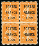Stamp of France » Préoblitérés 1922, Semeuse préoblitéré Y&T n°36, 5c orange surcharge