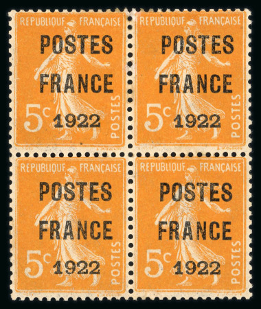 Stamp of France » Préoblitérés 1922, Semeuse préoblitéré Y&T n°36, 5c orange surcharge