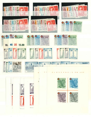 Stamp of Colonies françaises » Bade ZOF/Bade : 1948-1949, beau lot constitué uniquement
