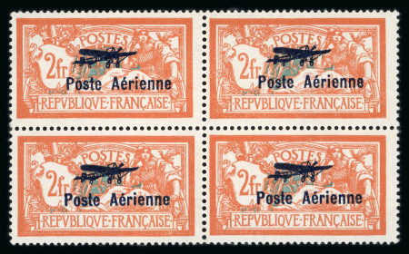 Stamp of France » Poste Aérienne 1927, Merson Y&T n°1 et 2 surchargés Poste Aérienne