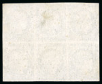 Stamp of France » Type Cérès de 1849-1850 1849, Cérès Y&T n°3, 20c noir sur jaune en bloc de