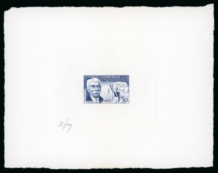 Stamp of France » Émissions à partir de 1900 1956, Pierre de Coubertin Y&T n°1088 superbe ensemble