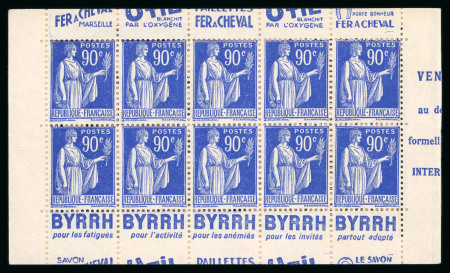 Stamp of France » Variétés et curiosités 1937, Type Paix Y&T demi-carnet neuf** MNH n° 368a,