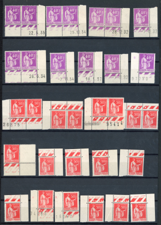 Stamp of France » Variétés et curiosités CANCEL 1923, collection de timbres type Paix neufs * MH, comprenant