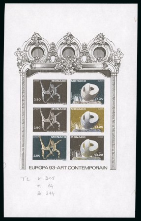 Stamp of Colonies françaises » Monaco Monaco, 1993 : EUROPA art contemporain, Y&T bloc-feuillet